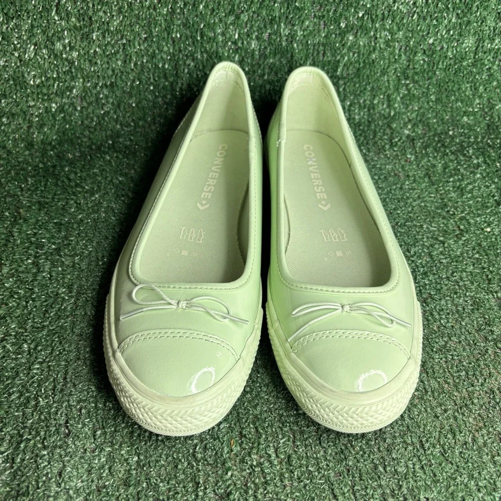 NEW Converse All Star Dainty Patent Leather Ballerina Flat Mint Green Womens 10